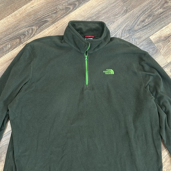 North Face mens pullover fleece size XXL Dark Green - Picture 3 of 11